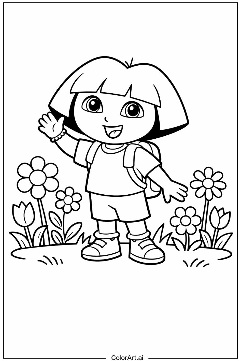 dora the explorer in a Garden 6