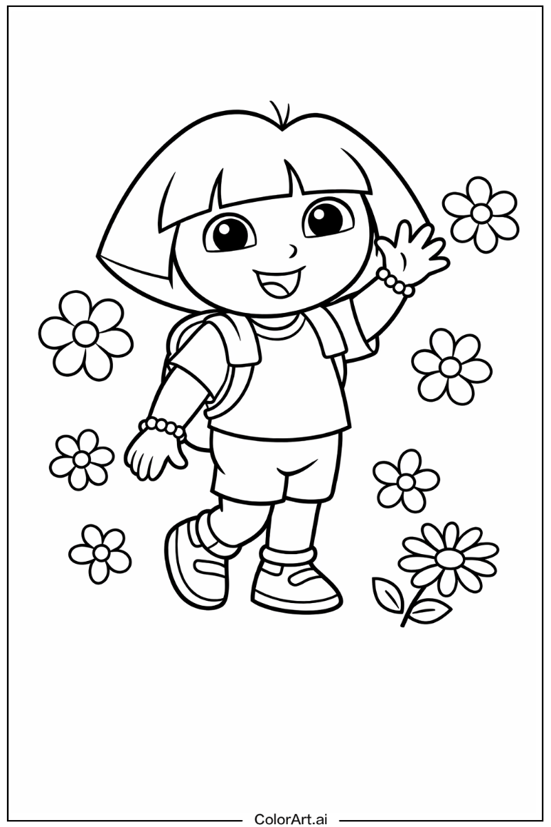 dora the explorer with Flowers 1