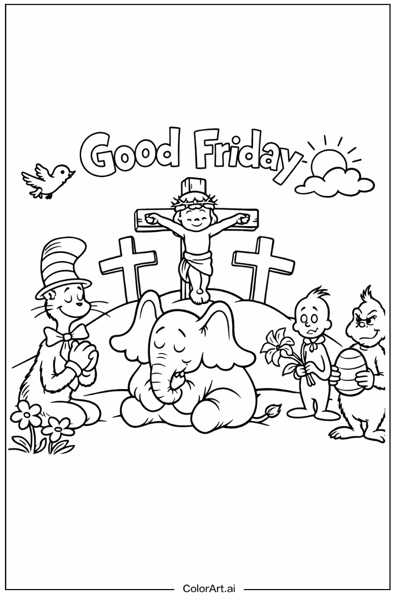Dr seuss with Good friday Theme