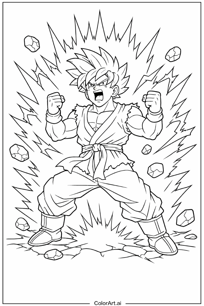 Dragon ball z goku with Charging energy Theme