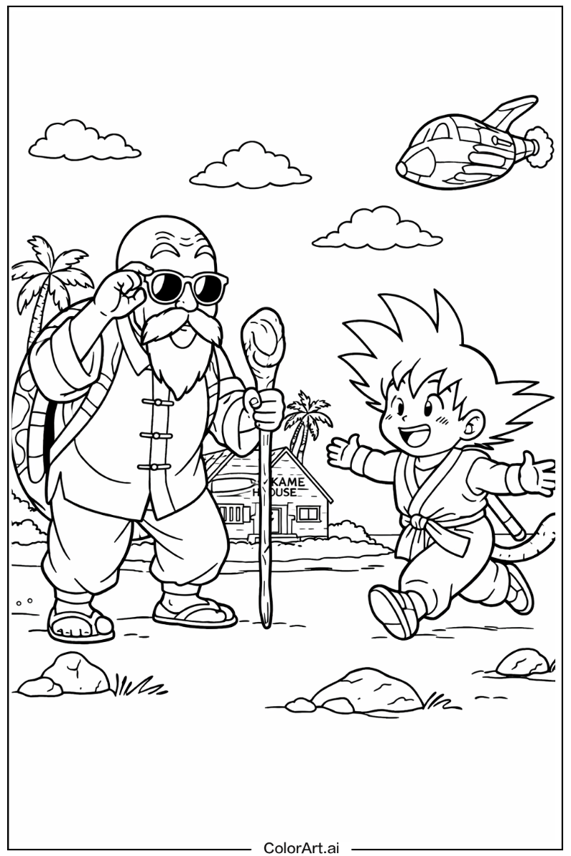 Dragon ball z goku with Master roshi Theme