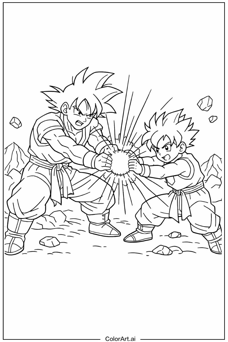 Teamwork Dragon ball z goku Scene