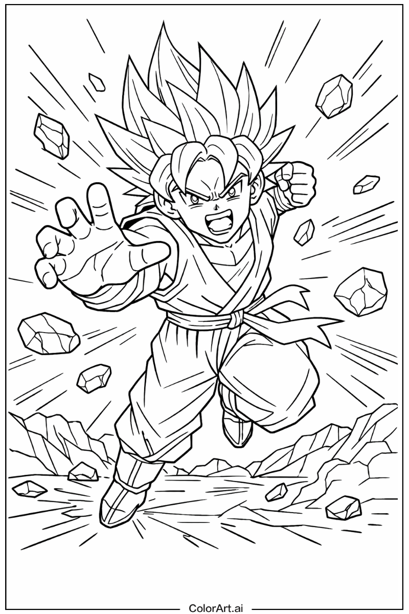 Dragon ball z goku with Anime action Theme
