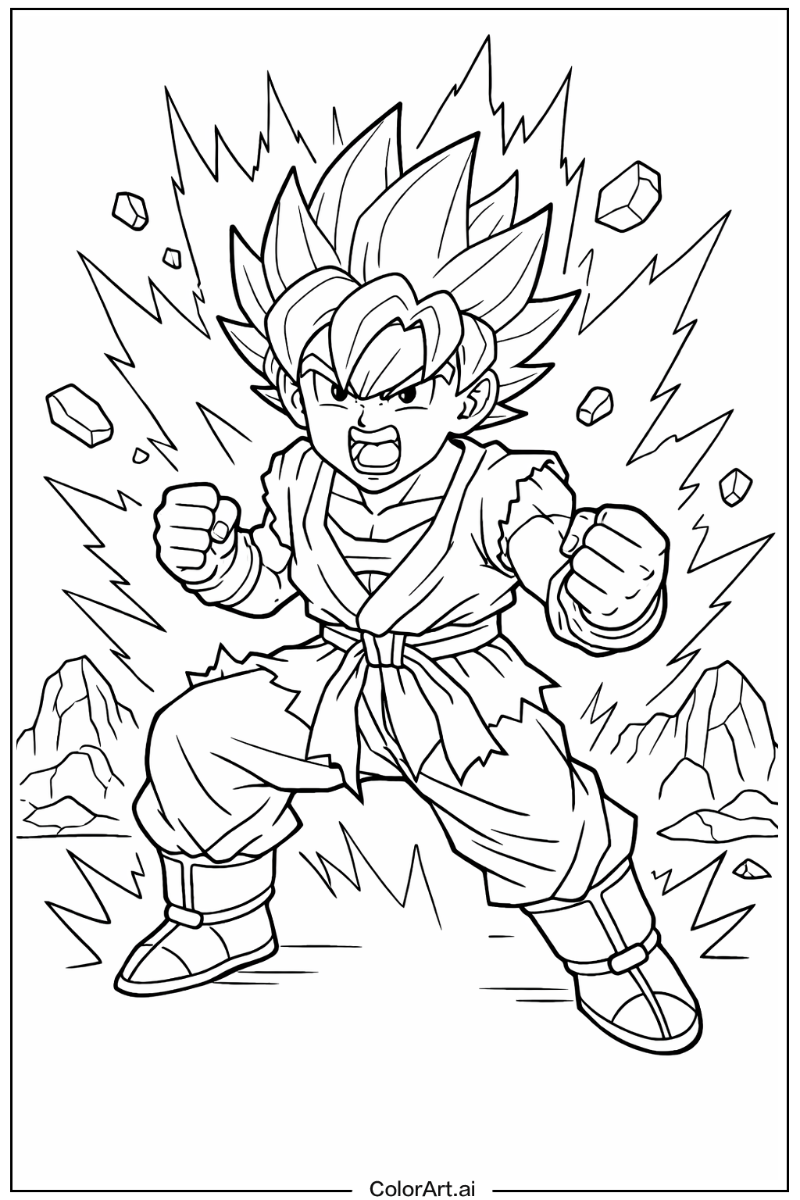 Dragon ball z goku with Super saiyan Theme