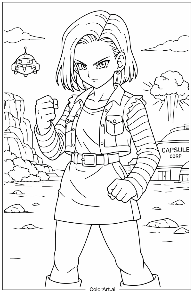 Dragon ball z with Android 18 Theme