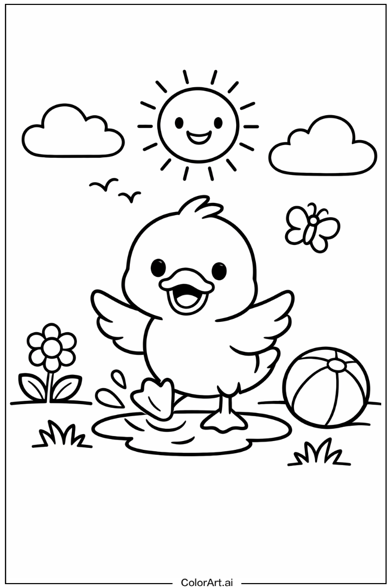 duck Playing Outside 2