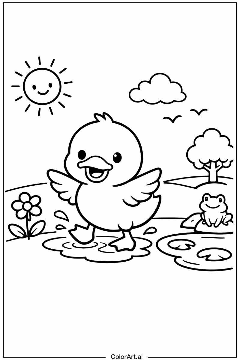 duck Playing Outside 3