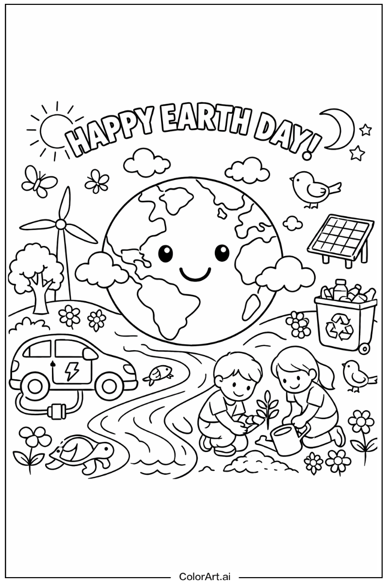 Reusable Earth day Scene