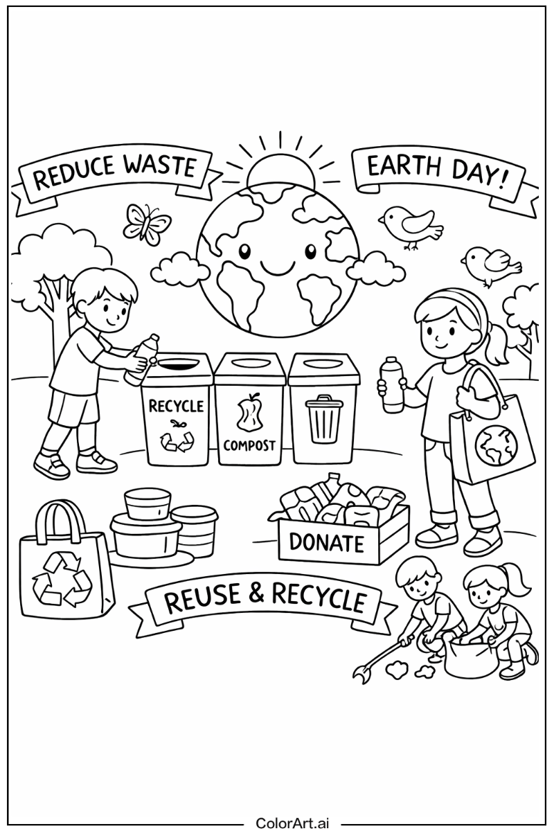 Earth day with Reducing waste Theme