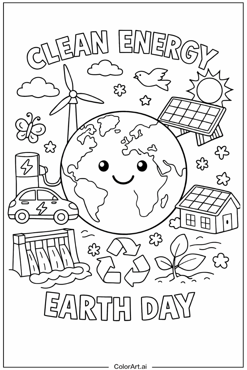 Clean energy Earth day Design