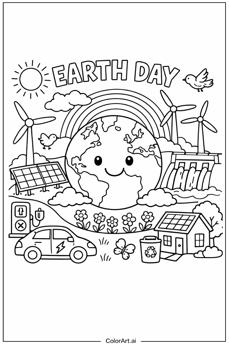 Renewable energy Earth day Scene