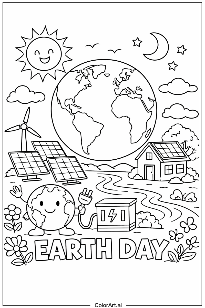 Earth day with Solar power Theme