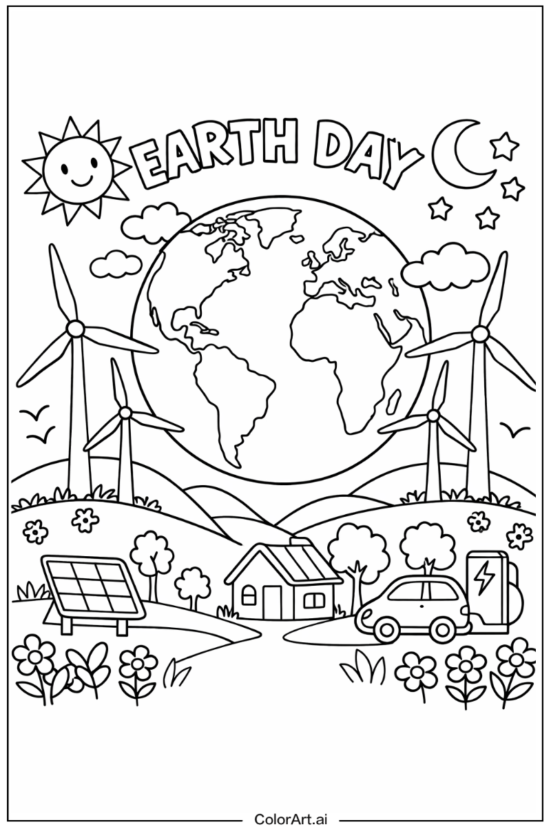 Wind power Earth day Design