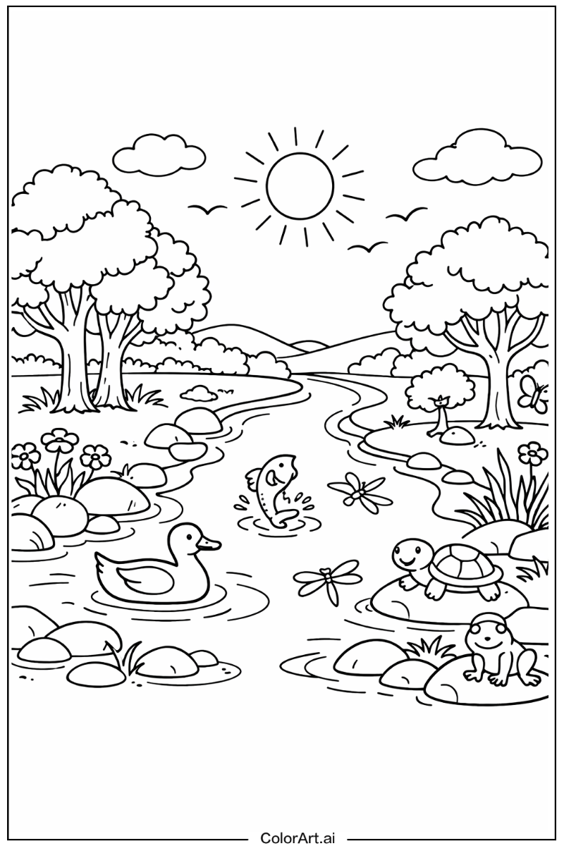 River Earth day Scene