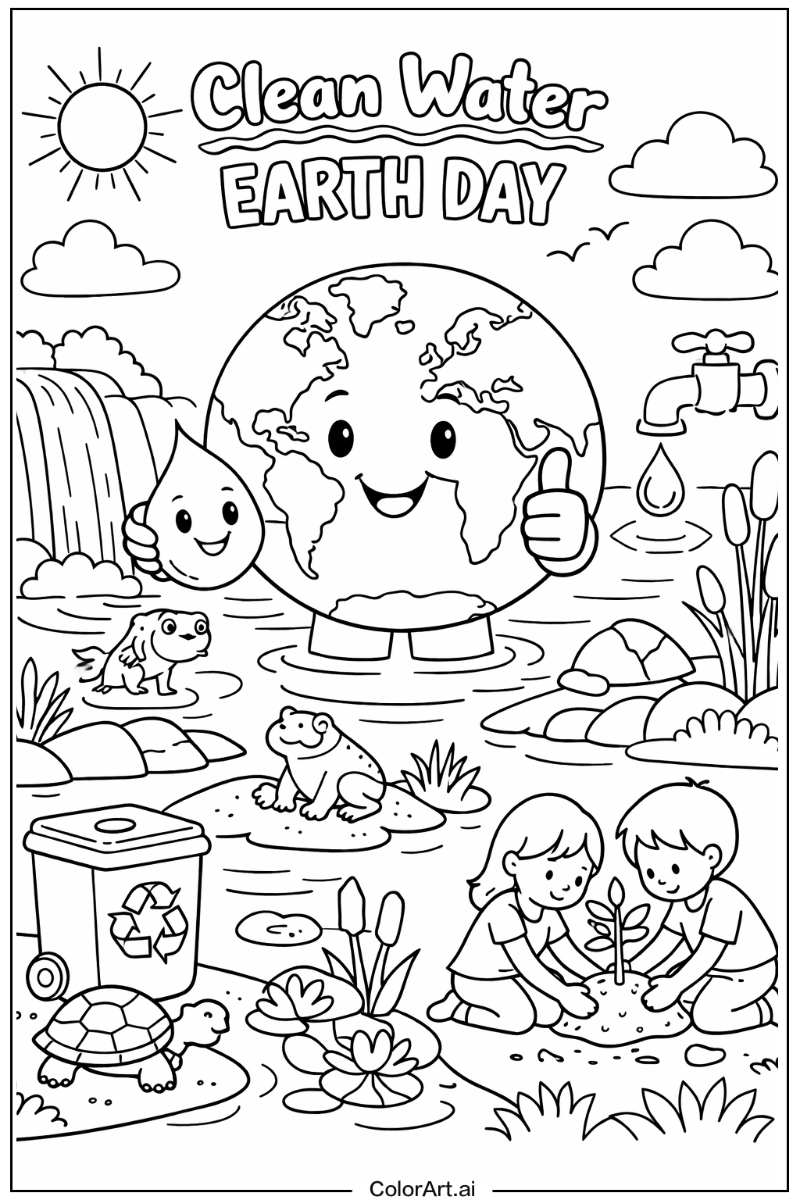 Earth day with Clean water Theme