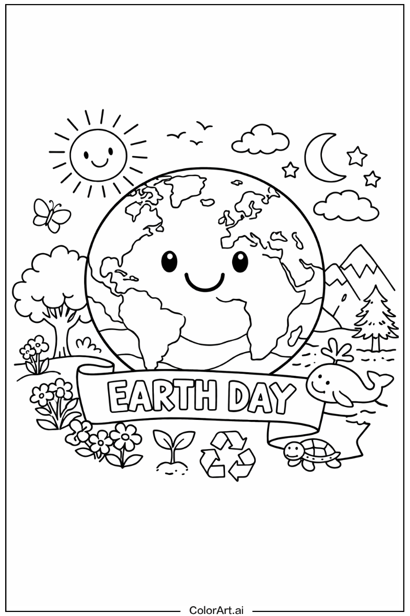 Earth day with Earth globe Theme