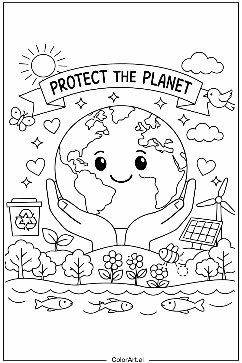 Protect the planet Earth day Scene