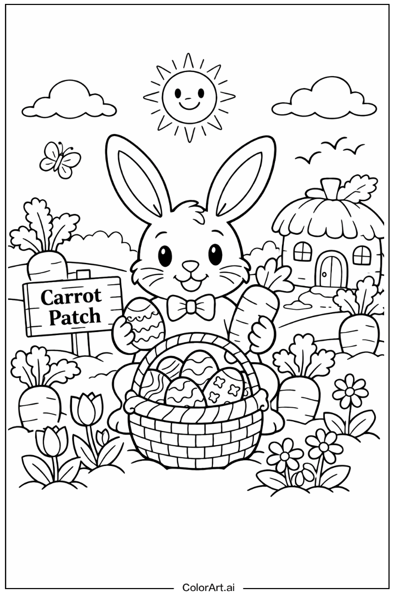 Carrot Easter bunny Scene