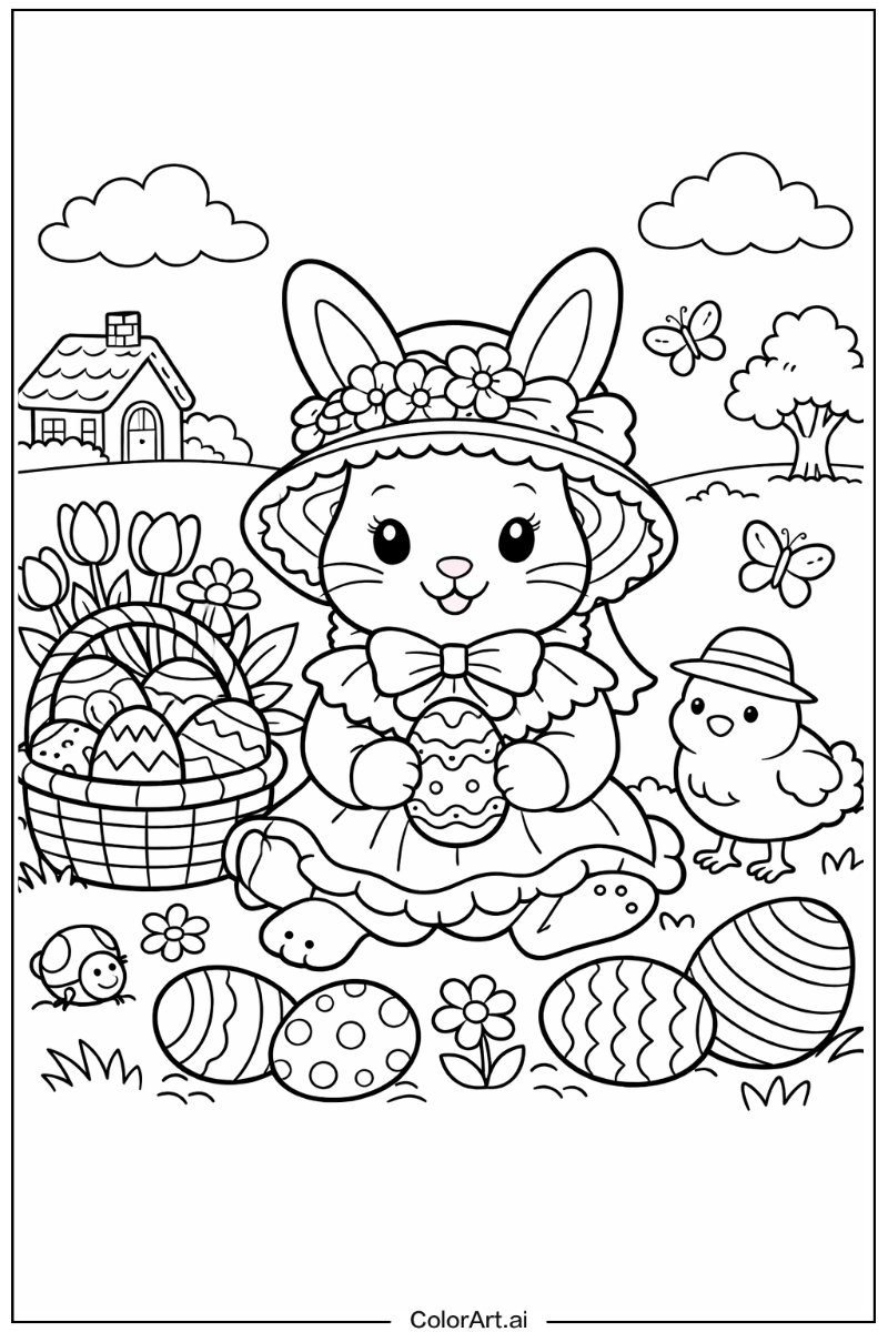 Easter bunny with Bonnet Theme