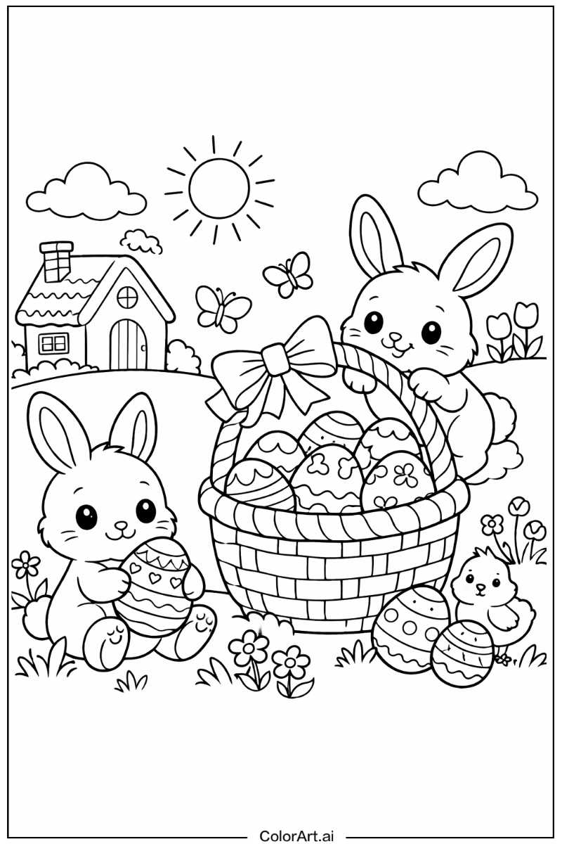 Cute Easter bunny Character