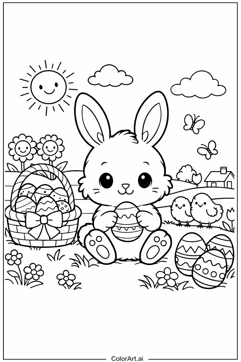 Baby bunny Easter bunny Scene