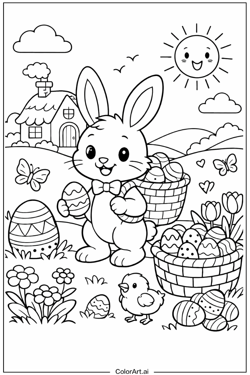 Easter bunny with Cartoon bunny Theme
