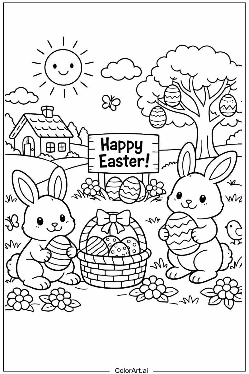 Easter bunny with Hare Theme 2