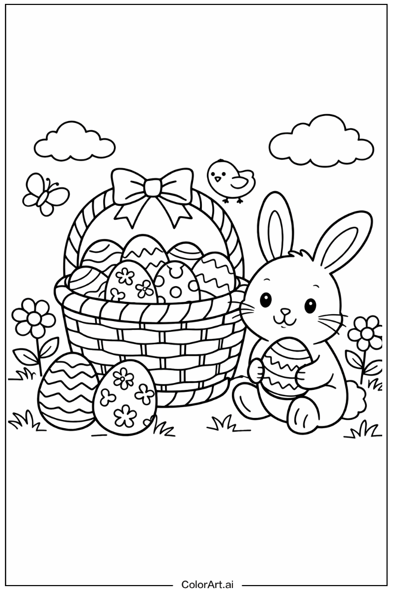 Egg basket Easter bunny Scene 2