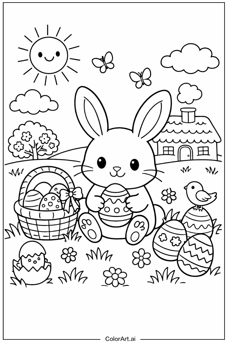 Cute Easter bunny Character 2