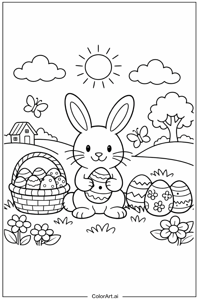 Easter eggs Easter bunny Scene