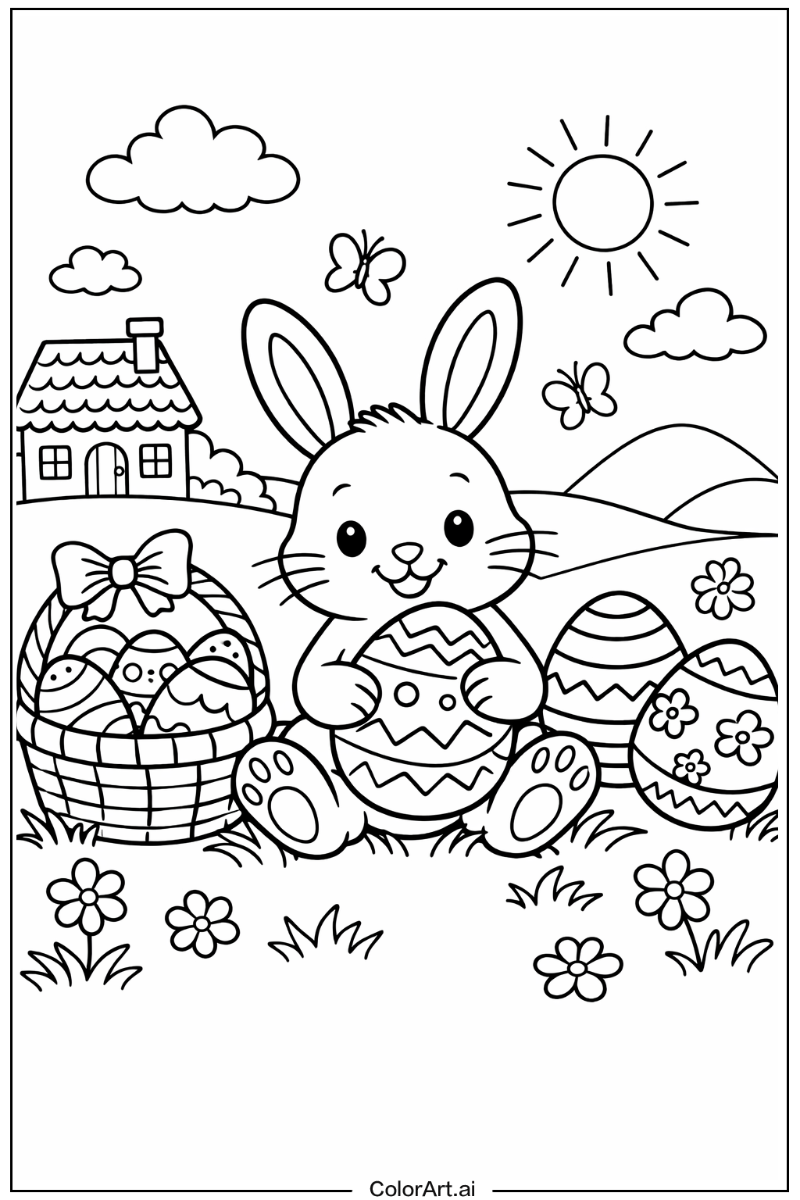 Easter bunny with Eggs Theme