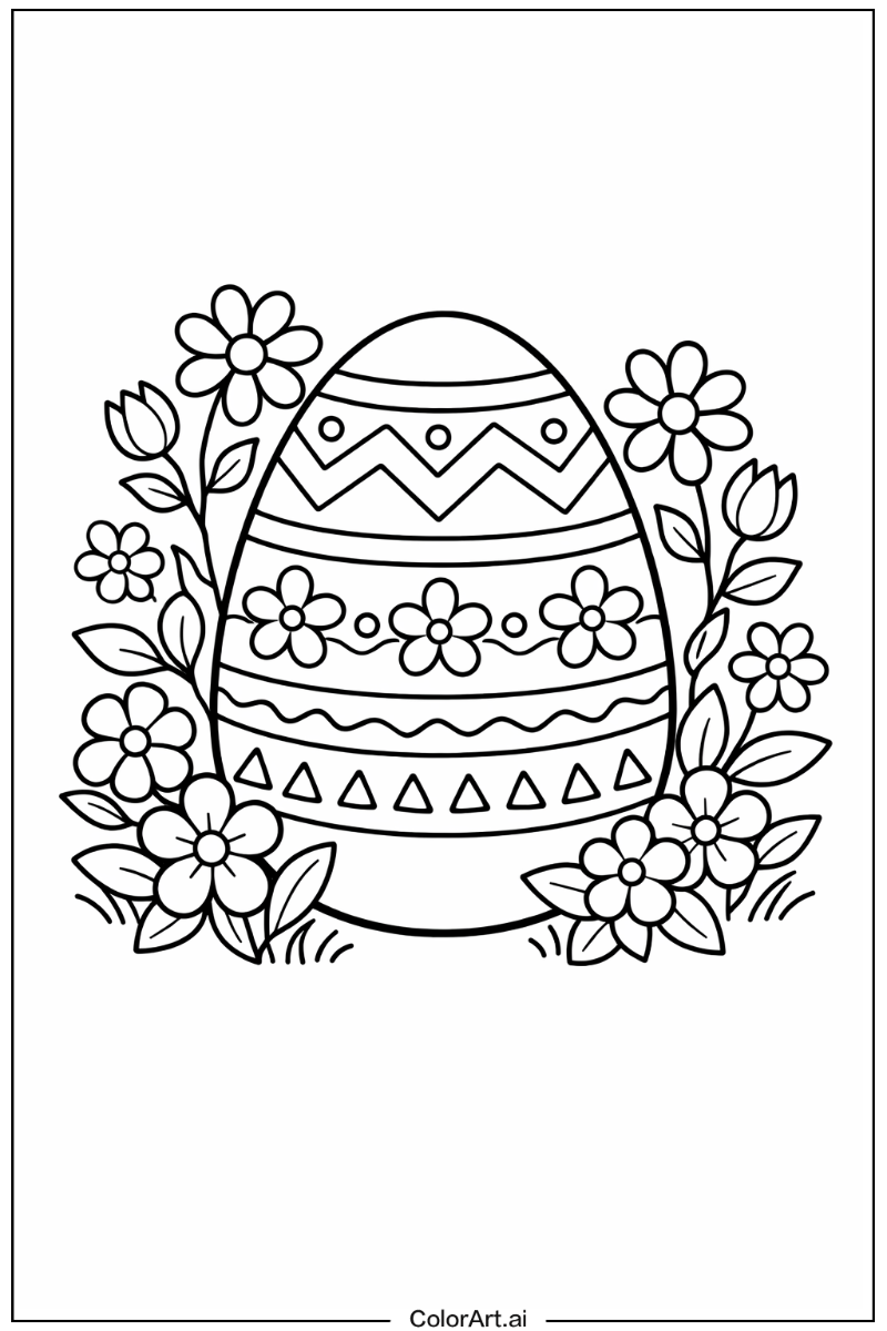 Easter egg with Flowers 2
