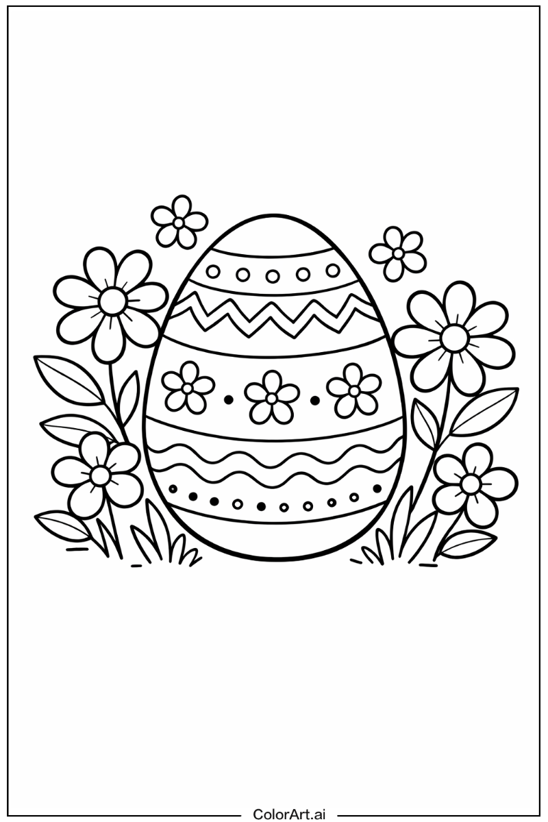 Easter egg with Flowers 3