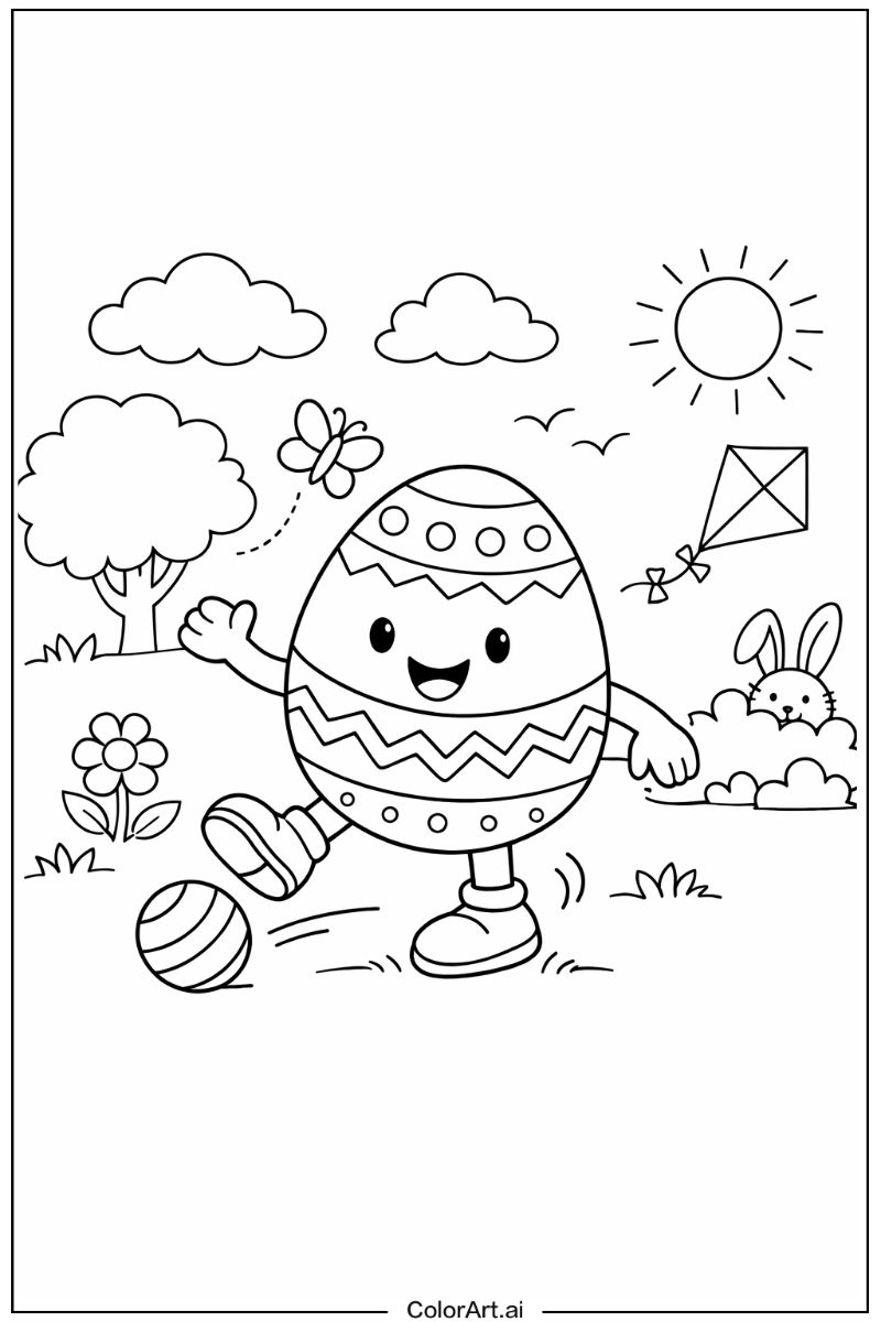 Easter egg Playing Outside