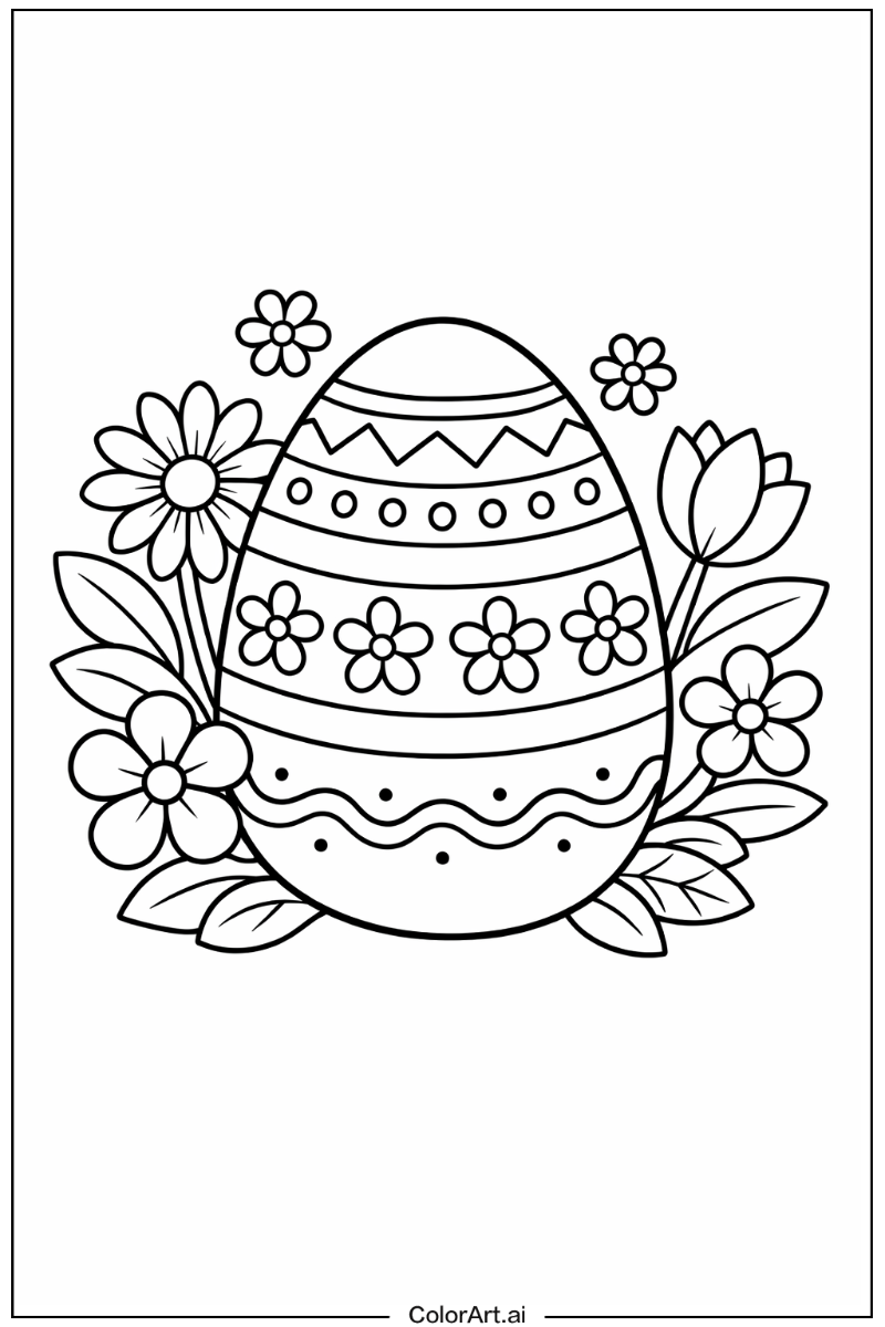 Easter egg with Flowers