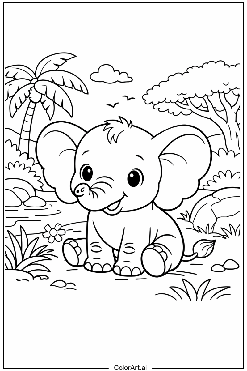 Baby elephant Elephant Scene 2