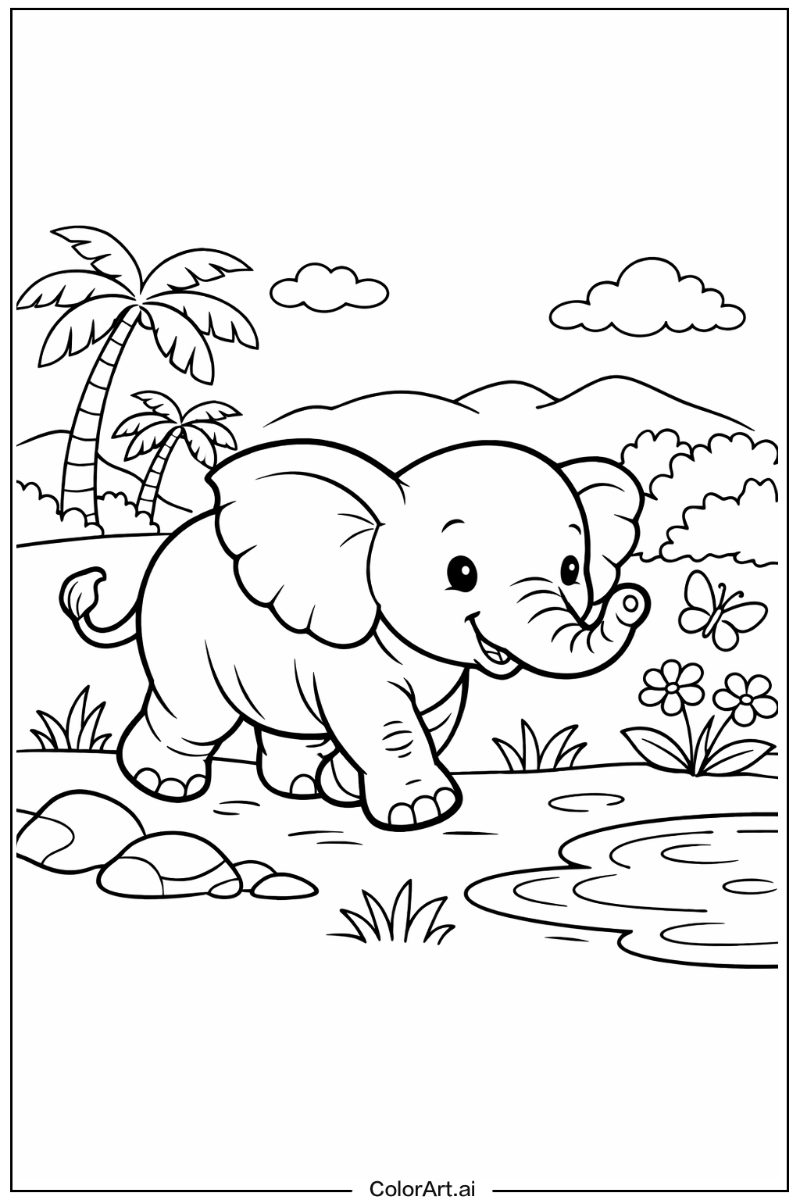 Elephant with Calf Theme