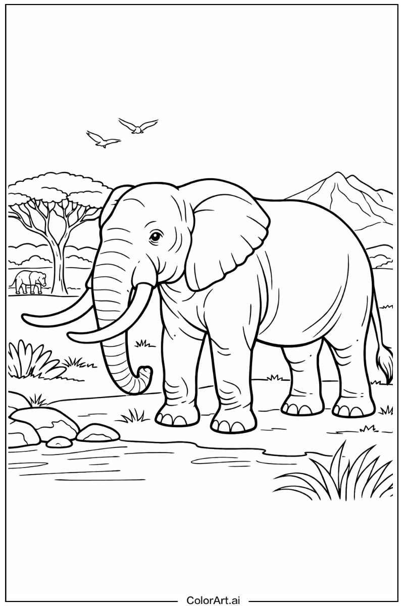 Tusks Elephant Design