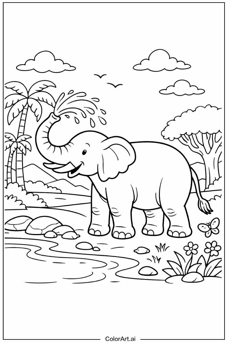 Elephant with Trunk Theme