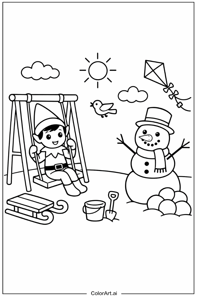 elf on the shelf Playing Outside 2