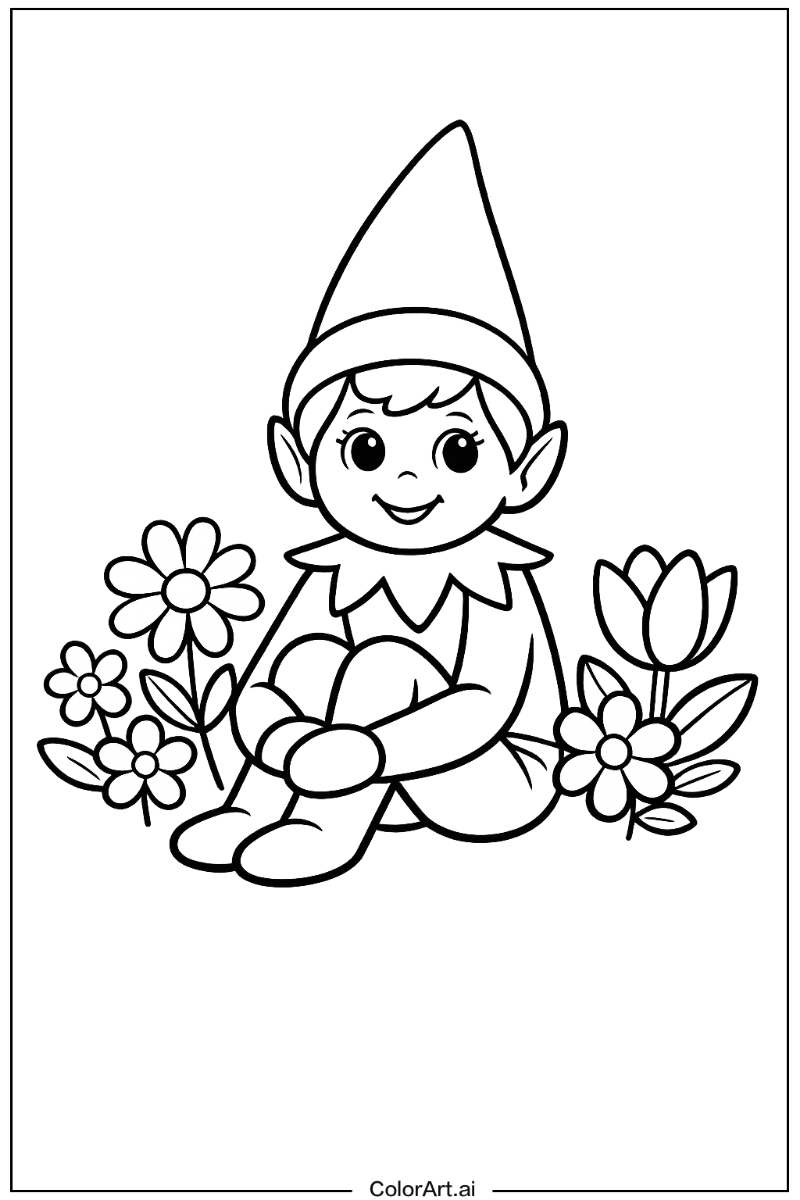 elf on the shelf with Flowers 3