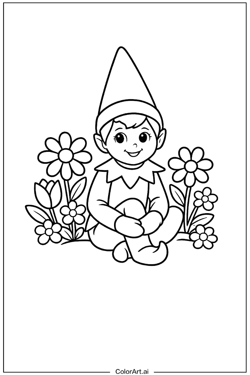 elf on the shelf with Flowers 4