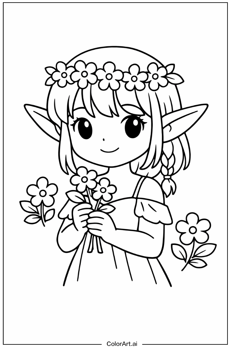 Elf with Flowers 3