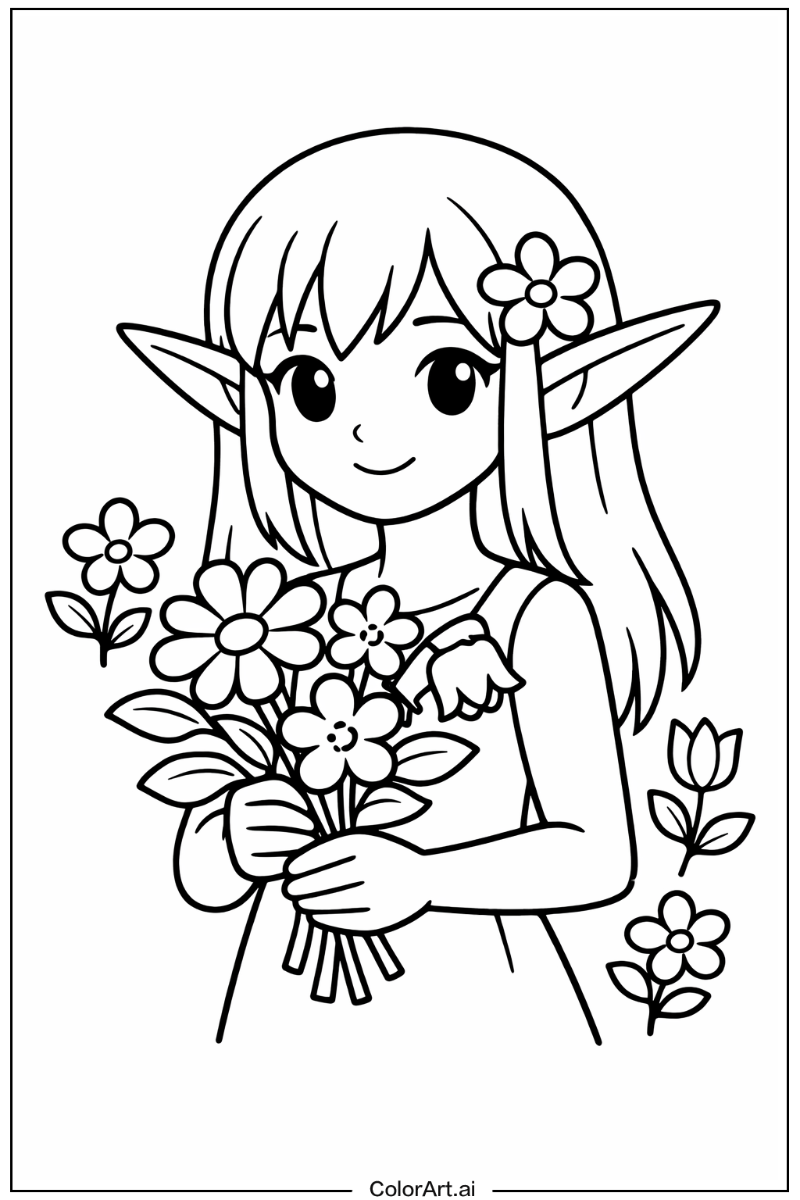 Elf with Flowers 4
