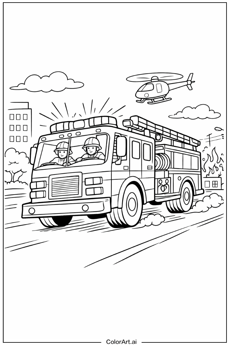 Fire truck with Full speed Theme