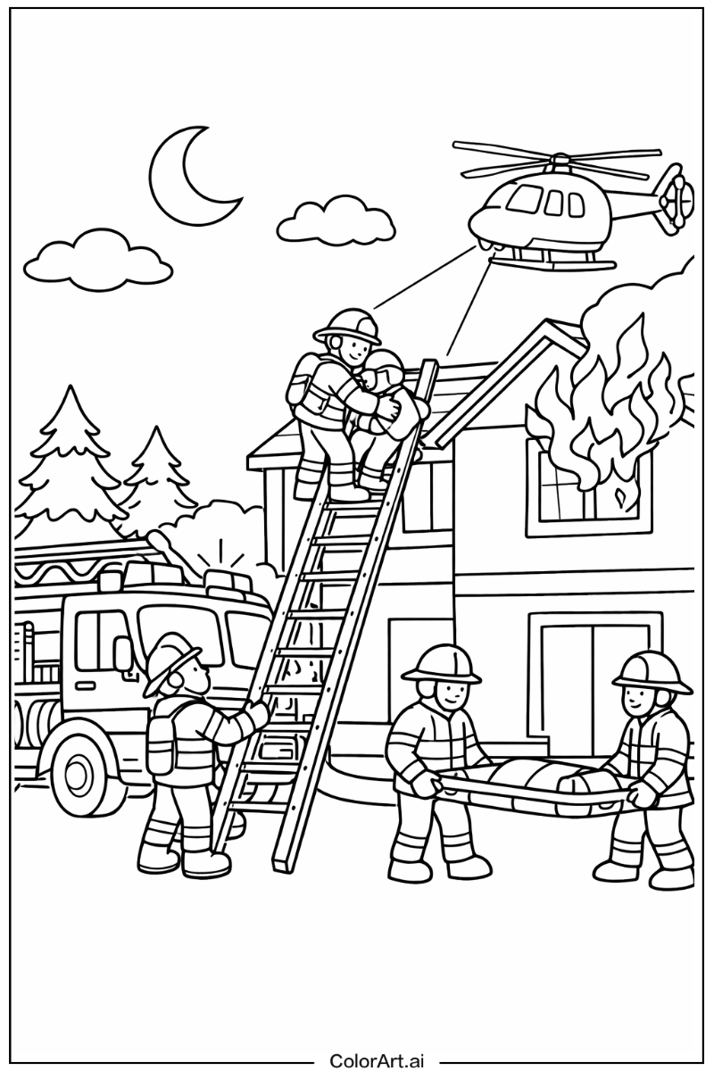 Night rescue Fire truck Design