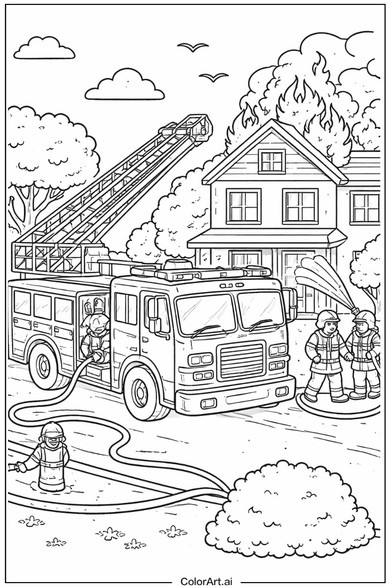 Fire truck with Fire engine Theme