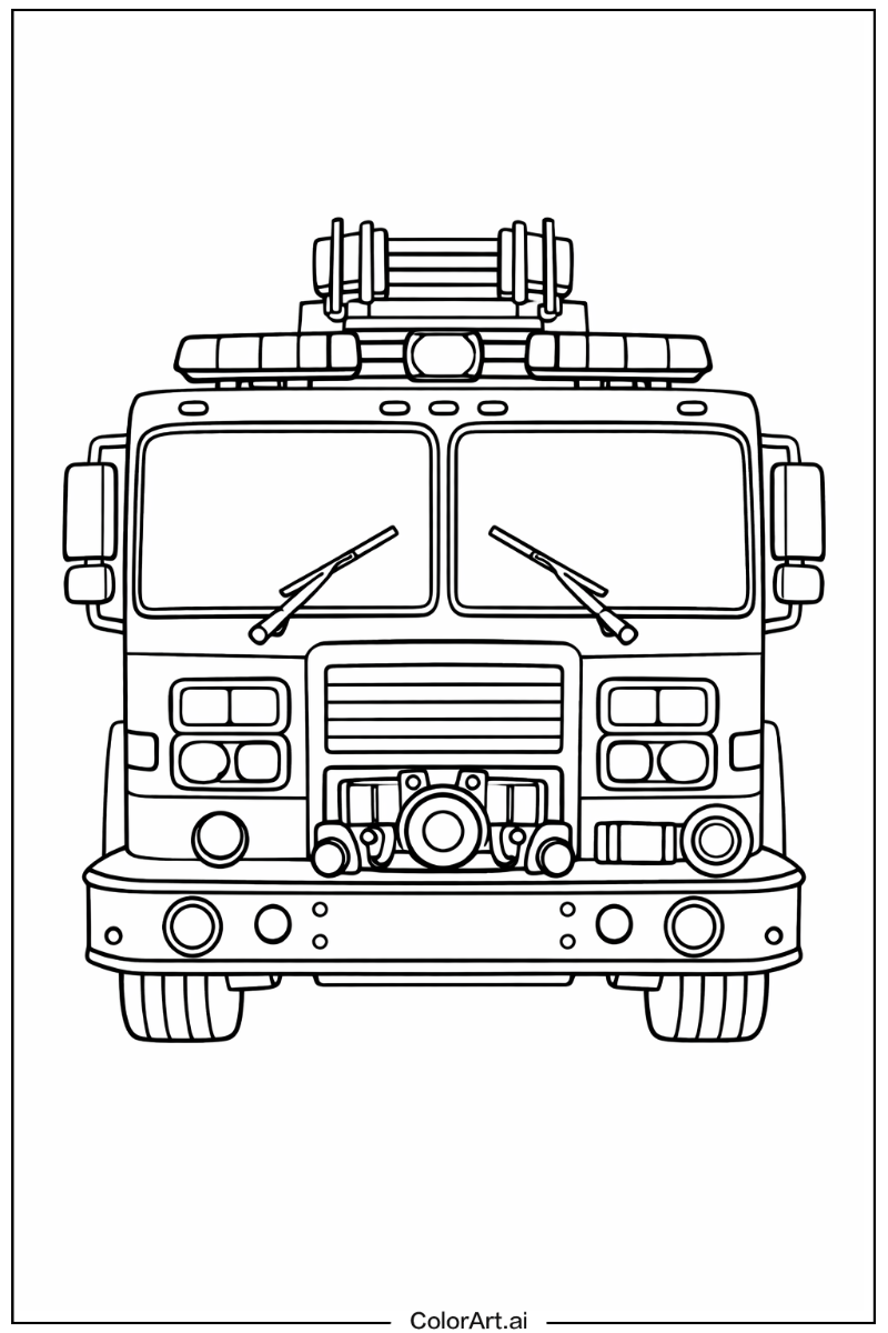 Front view Fire truck Design