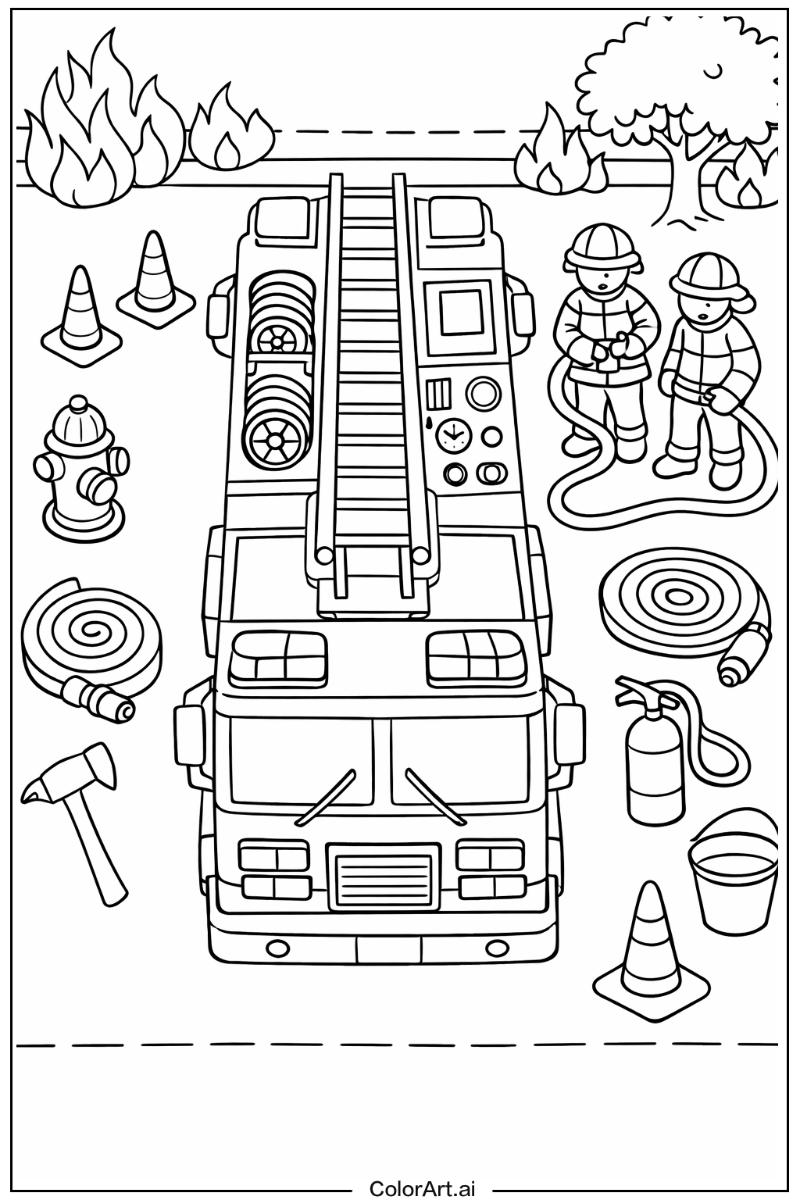 Top view Fire truck Design