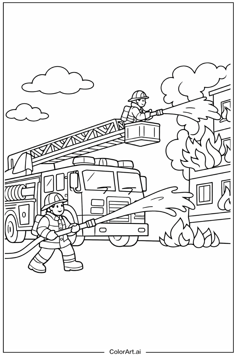 Fire truck with Action shot Theme